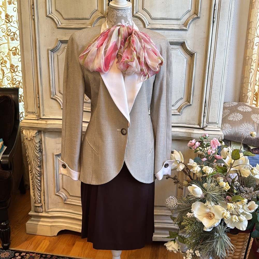 Christian Dior Designer Jacket & Matching Silk Skirt VINTAGE SZ 14 (8) Like New - Picture 2 of 12